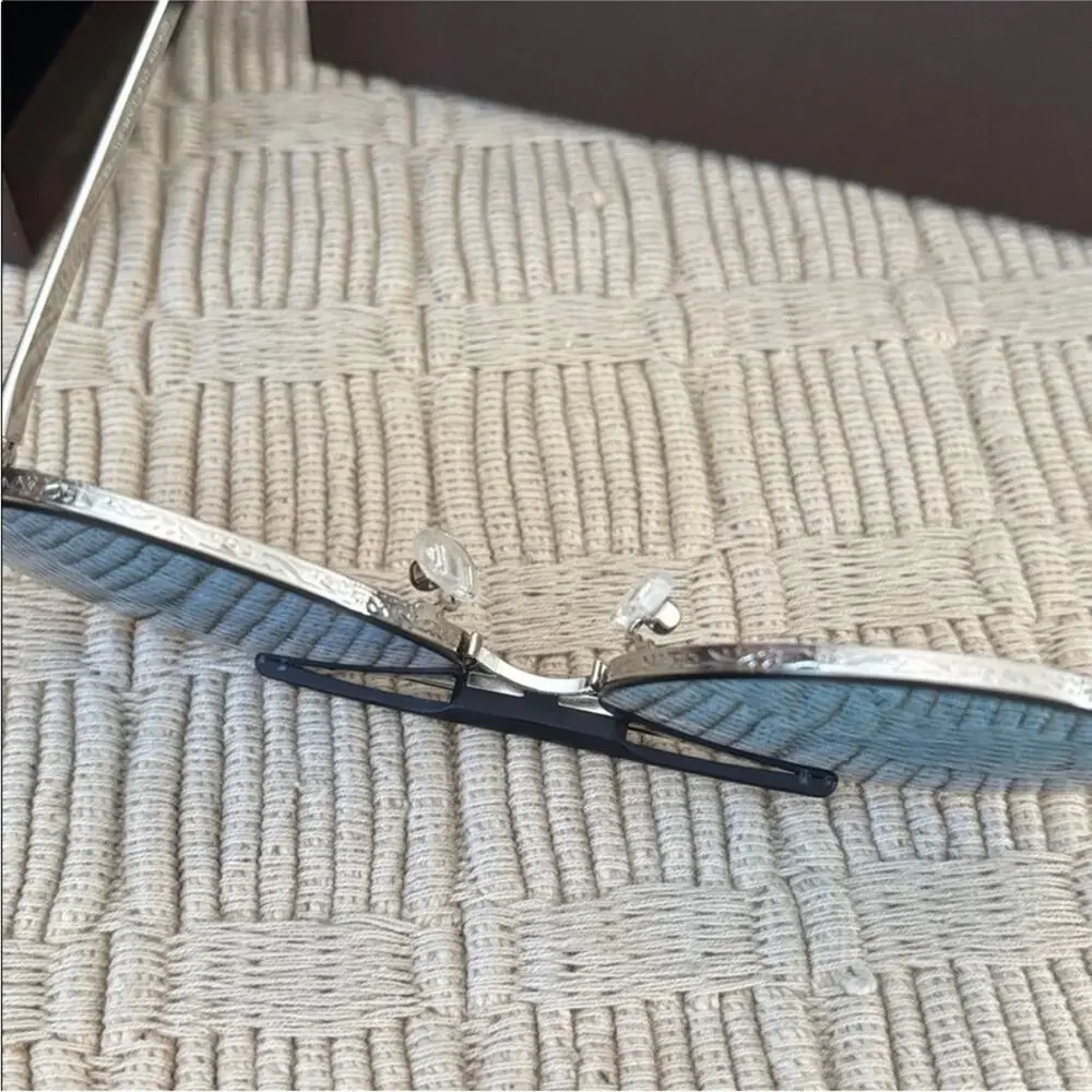 VONTÉLLE Cerulean Blue Celofis Silver Metal Sunglasses